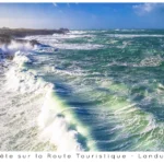 Tempête, route touristique, Landunvez, Bretagne, Finbistère, France, Europe, vague,embruns